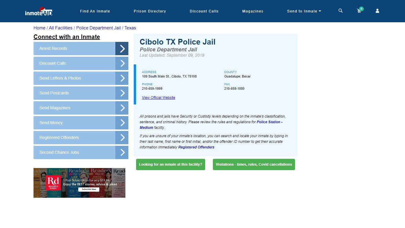 Cibolo TX Police Jail & Inmate Search - Cibolo, TX